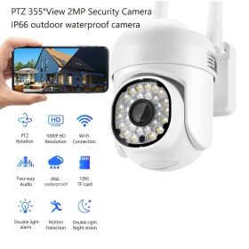 Security Cameras Outdoor - 1080P Color Night Vision Wireless WiFi Home Video Surveillance Pan & Tilt 360Â° View; Auto Tracking Smart Alerts; 2-Way Aud