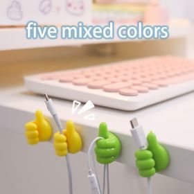 10 Pack Thumb Shape Key Hooks Multifunctional Clip Holder Small Hand Wall Hooks Cute Car Adhesive Hooks Personalized Creative Non-marking Silicone Hoo