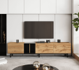 Modern TV Stand for 80'' TV with 3 Doors, Media Console Table, Entertainment Center with Large Storage Cabinet for Living Room, Bedroom