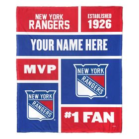 [Personalization Only] OFFICIAL NHL Colorblock Silk Touch Throw Blanket - New York Rangers