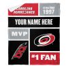 [Personalization Only] OFFICIAL NHL Colorblock Personalized Silk Touch Sherpa Throw Blanket - Carolina Hurricanes