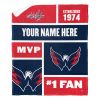 [Personalization Only] OFFICIAL NHL Colorblock Personalized Silk Touch Sherpa Throw Blanket - Washington Capitals