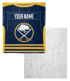 [Personalization Only] OFFICIAL NHL Jersey Personalized Silk Touch Sherpa Throw Blanket - Sabres