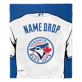 [Personalization Only] OFFICIAL MLB Jersey Personalized Silk Touch Throw Blanket - Blue Jays