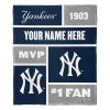 [Personalization Only] OFFICIAL MLB Colorblock Personalized Silk Touch Throw Blanket - Yankees