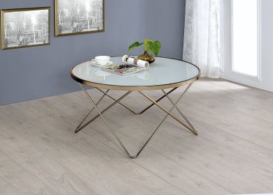 Valora Coffee Table in Champagne & Frosted Glass 81825