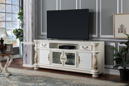 ACME Vendome TV Stand, Antique Pearl Finish LV01521