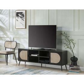 Black TV Stand with Metal Leg