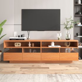 Modern TV with 4 Drawers& 2 open Cabinets, Media Console Table for TVs up to 75''