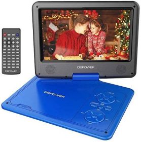 DBPOWER 11.5" Portable DVD Player, 5-Hour Built-in Rechargeable Battery, with 9" Swivel Screen, Support CD/DVD/SD Card/USB, with Remote control