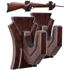 Gun Rack Wall Mount Hold Up Displays Horizontal Gun Rack and Shotgun Hooks Store Rifle Shotgun Bow Real Hardwood Hanger