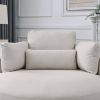 [Video] Welike Swivel Accent Barrel Modern Sofa Lounge Club Big Round Chair with Storage Ottoman Linen Fabric for Living Room Hotel with Pillows