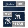 [Personalization Only] OFFICIAL MLB Colorblock Personalized Silk Touch Throw Blanket - Yankees