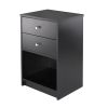 Ava Accent Table with 2 Drawers in Black Finish