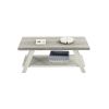 Athens Contemporary Two-Tone Wood Shelf Coffee Table in Weathered Gray and Beige