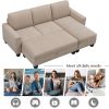 81"Reversible Sectional Couch with Storage Ottoman L-Shaped Sofa,Sectional Sofa with Chaise,Nailheaded Textured Fabric 3 pieces Sofa Set,Warm Grey