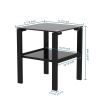 Black Glass Coffee Table, Clear Coffee Table, Modern Side Center Tables for Living Room, Living Room Furniture