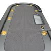 INO Design 96" Elite Oval Dark Knight Black Waterproof Felt Poker Table with Plastic Chip Tray Steel Drop Box