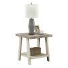 Athens Contemporary Two-Tone Wood Shelf End Table in Weathered Gray and Beige