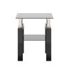 1-Piece Modern Tempered Glass Tea Table Coffee Table End Table, Square Table for Living Room, Black