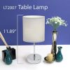 Chrome Mini Basic Table Lamp with Fabric Shade 2 Pack Set