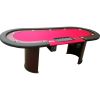 INO Design 96" 9 Players Luna Red Felt Casino Game Texas Hold'em Poker Table with Drop Box Half-Moon Wooden Legs