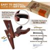 Guitar Holder Wall Mount Ash Wood Guitar Hanger Hook Stand Rack Mahogany Color