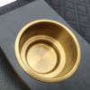 INO Design 96" Elite Oval Dark Knight Black Waterproof Felt Poker Table with Plastic Chip Tray Steel Drop Box