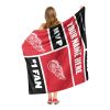 [Personalization Only] OFFICIAL NHL Colorblock Personalized Silk Touch Throw Blanket - Detroit Red Wings