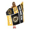 [Personalization Only] OFFICIAL NHL Colorblock Silk Touch Throw Blanket - Boston Bruins