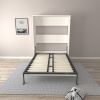 Morden Deisgn Full Size Vertical Murphy Bed for Bedroom or Guestroom White Wall Bed Space Saving Hidden Bed