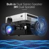 DBPOWER WiFi Projector; 9000L Full HD 1080p Video Projector with Carry Case; L22; Gray Black