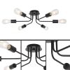 Modern Sputnik Chandelier 6 Light Semi Flush Mount Ceiling Lighting Cotemporary Industrial Brushed Nickel Ceiling Fixture