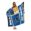 [Personalization Only] OFFICIAL NHL Colorblock Personalized Silk Touch Sherpa Throw Blanket - St. Louis Blues