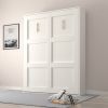 Morden Deisgn Full Size Vertical Murphy Bed for Bedroom or Guestroom White Wall Bed Space Saving Hidden Bed