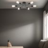 Modern Sputnik Chandelier 6 Light Semi Flush Mount Ceiling Lighting Cotemporary Industrial Brushed Nickel Ceiling Fixture