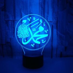 Religious series 3D night light (Option: Blue Remote 16 Colors Set)