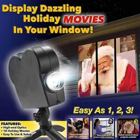 Window LED Lights Display Laser Halloween Home DJ Show Lights Christmas Spotlight Projector Movie Party Lights (Option: Black-AU)