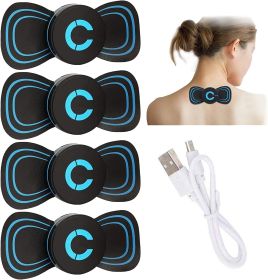 LUNLUN Cervical Spine Massager; Mini Cervical Massager; 6 Modes Adjustable Massager; Portable Neck and Back Massager; Relieve Pressure of Neck Shoulde (Color: 4pcs)