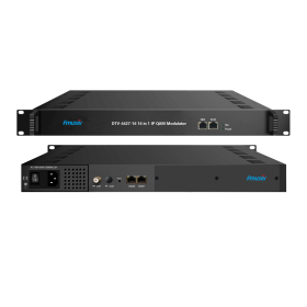 FMUSER DTV-4427/4443/4469D/4475-512/1024/1536/512 IP(MPTS or SPTS) through 3/6 GE ports (UDP/RTP) in 16/32/48/64 Mux-scrambling QAM (DVB-C) RF Modulat (Color: DTV-4427 16 IP QAM)