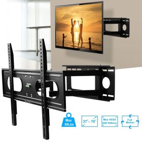 Full Motion TV Wall Mount Swivel Tilt TV Wall Rack Support 37-70' TV Wall Mount Max VESA Up To 600x400mm (Color: Black)