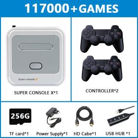 Retro Game Box Super Console X Video Game Console For PSP/PS1/MD/N64 WiFi Support HD Out Built-in 50 Emulators With 90000+Games (Plug Type: US, Color: SX-256G-706W-2)