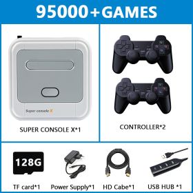 Retro Game Box Super Console X Video Game Console For PSP/PS1/MD/N64 WiFi Support HD Out Built-in 50 Emulators With 90000+Games (Plug Type: US, Color: SX-128G-706W-2)