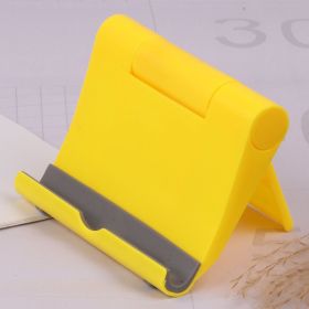 1pc Foldable Mobile Phone Holder Desktop Tablet Stand (Color: Yellow)