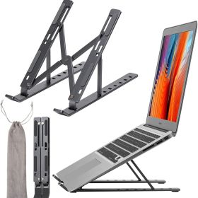 Alumnium Laptop Stand Ergonomic Design With 7 Adjustable Angles Universal Compatibility (Color: Gray)