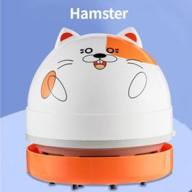 Mini Desktop Vacuum Cleaner; Portable USB Vacuum Cleaner For Desk; Mini Cute Cartoon Desktop Vacuum For Cleaning Eraser Crumbs; Dust; Computer; Keyboa (Color: Hamster-rechargeab)