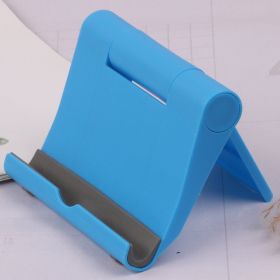 1pc Foldable Mobile Phone Holder Desktop Tablet Stand (Color: Blue)