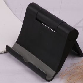 1pc Foldable Mobile Phone Holder Desktop Tablet Stand (Color: Black)