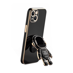 6D Plating Case Cover With Stand Astronaut Case; Black ; Phone Case For ; iPhone14/14Plus/14Pro/14ProMax (Color: Black, size: XS MAX)