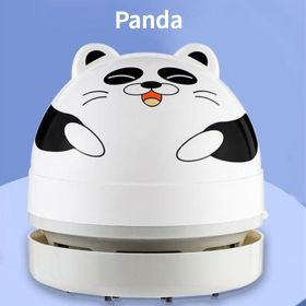 Mini Desktop Vacuum Cleaner; Portable USB Vacuum Cleaner For Desk; Mini Cute Cartoon Desktop Vacuum For Cleaning Eraser Crumbs; Dust; Computer; Keyboa (Color: Panda-rechargeable)